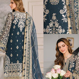 Baroque Chantelle Embroidered Luxury Chiffon 3Pc Suit EC-01