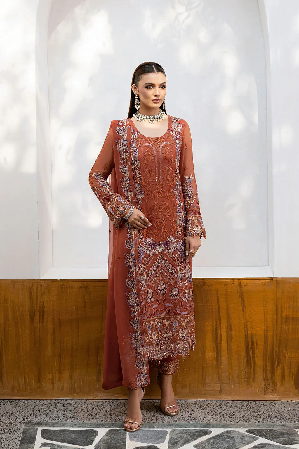 Ramsha | Chevron Chiffon Collection | A-1007 - Rang-e-Khaas