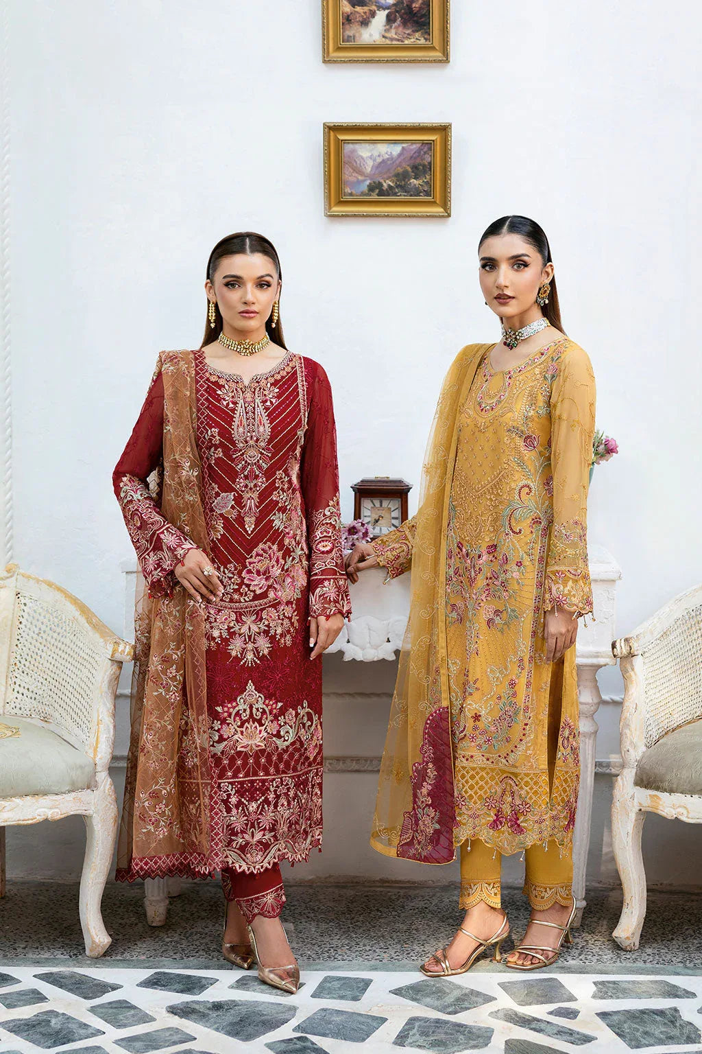 Ramsha | Chevron Chiffon Collection | A-1004 - Rang-e-Khaas