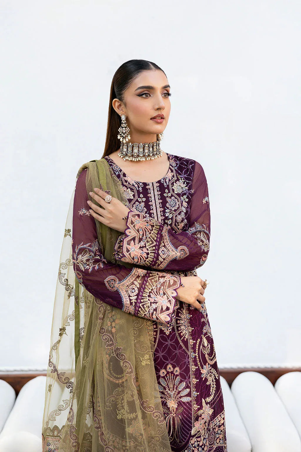 Ramsha | Chevron Chiffon Collection | A-1002 - Rang-e-Khaas