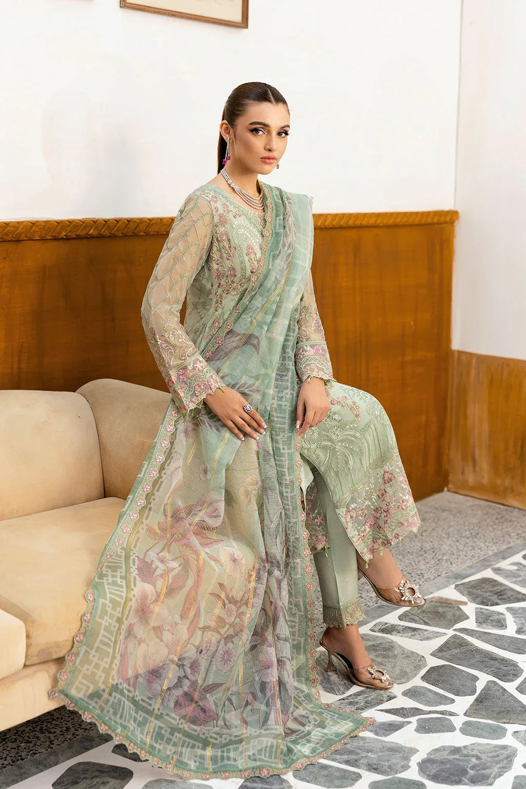 Ramsha | Chevron Chiffon Collection | A-1003 - Rang-e-Khaas
