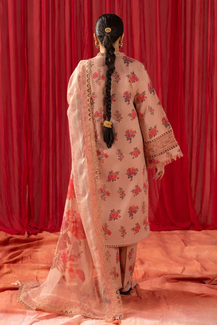 Alizeh | Sheen Lawn Prints 24 | Coral Peach - Rang-e-Khaas