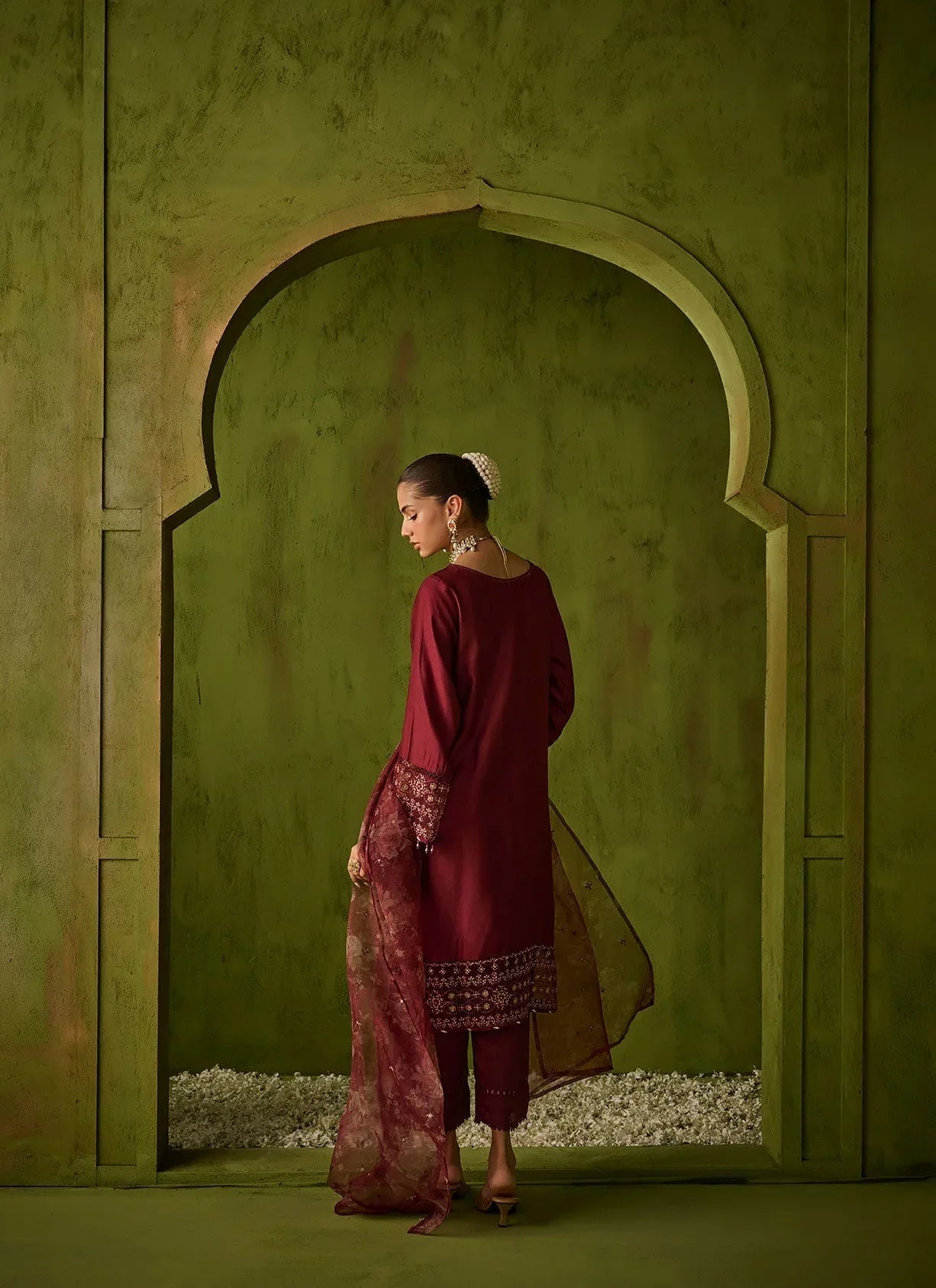Dhanak | Festive Formals | SS24DU-3197 MAROON 3Pcs - Rang-e-Khaas