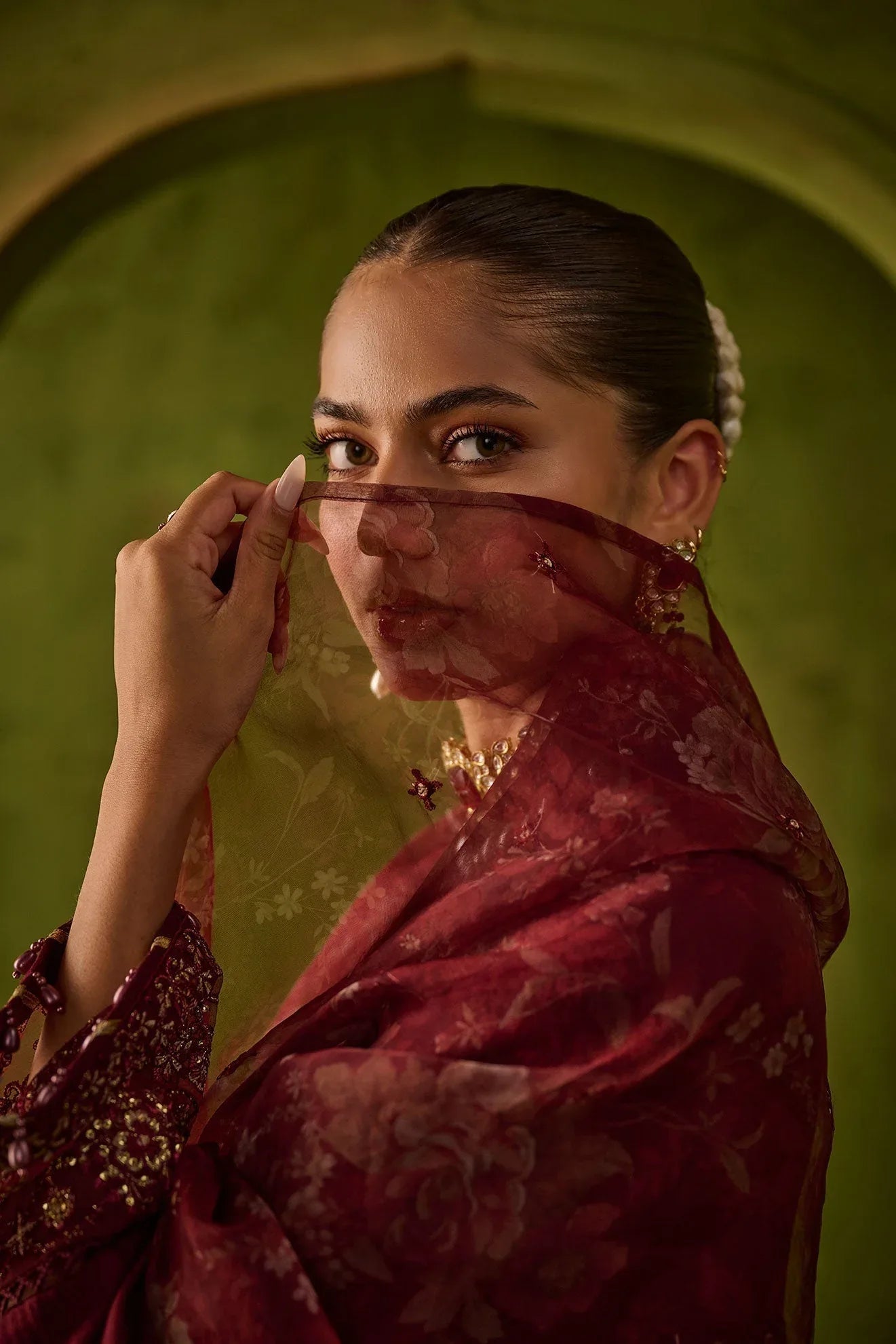 Dhanak | Festive Formals | SS24DU-3197 MAROON 3Pcs - Rang-e-Khaas