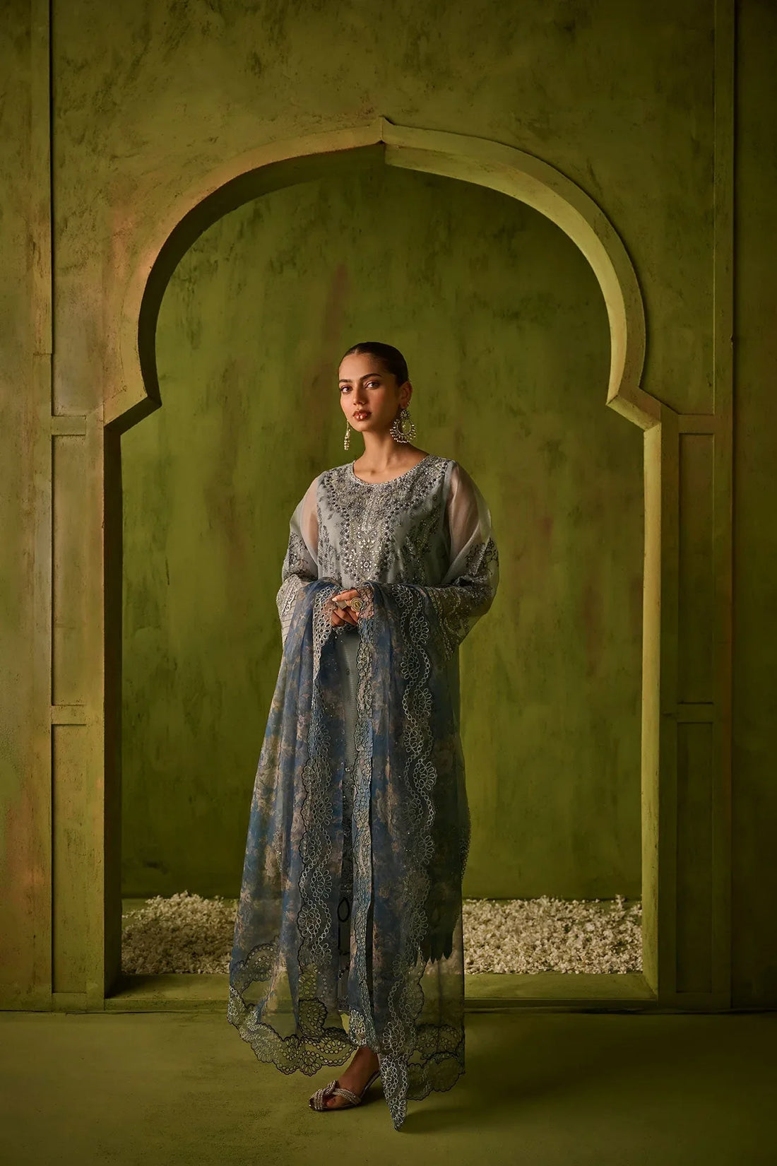 Dhanak | Festive Formals | SS24DU-3196 BLUE 3Pcs - Rang-e-Khaas