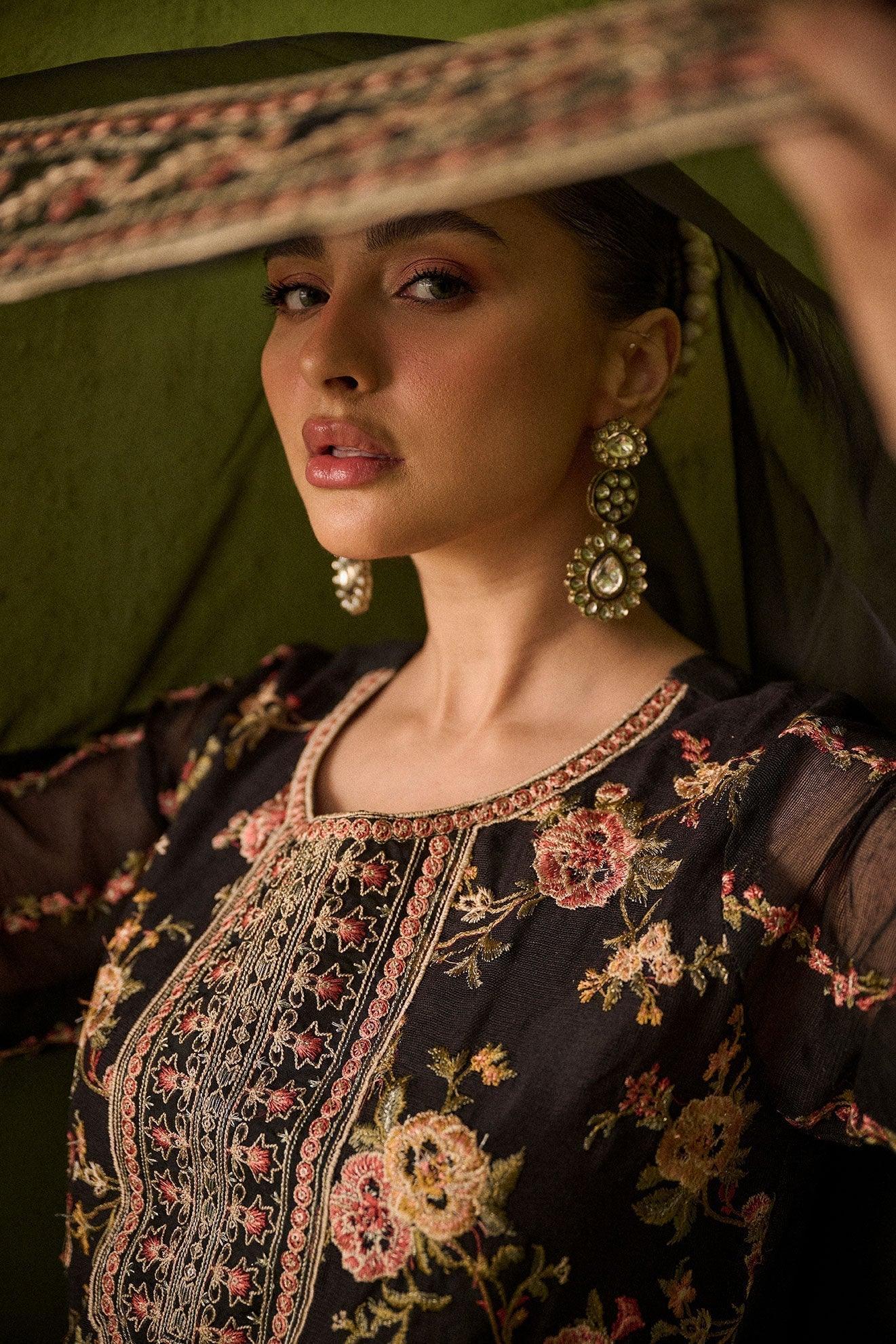 Dhanak | Festive Formals | SS24DU-3192 BLACK 3Pcs - Rang-e-Khaas