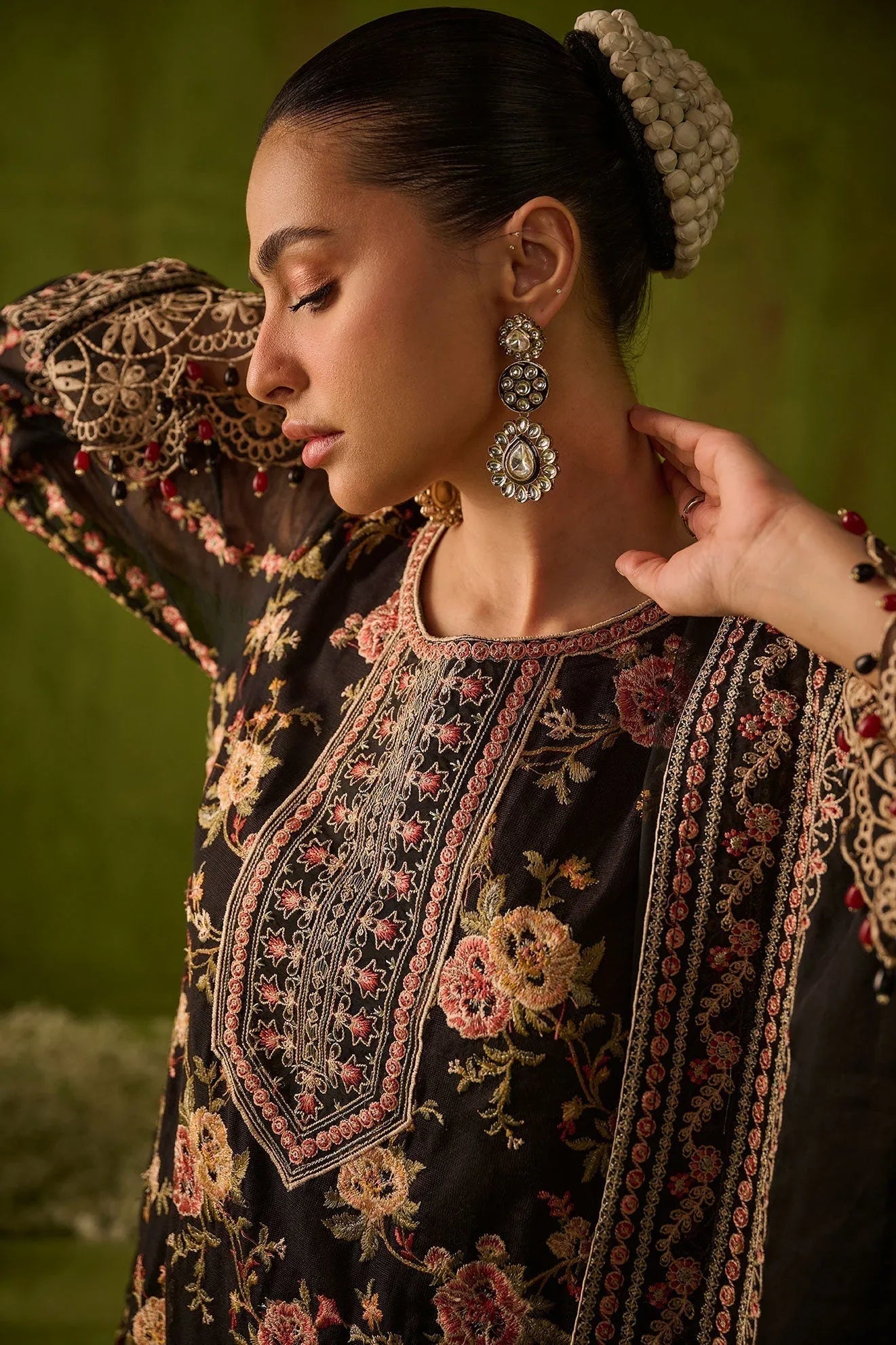 Dhanak | Festive Formals | SS24DU-3192 BLACK 3Pcs - Rang-e-Khaas