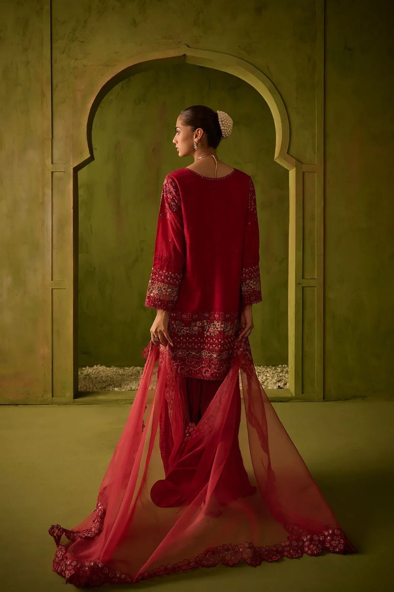 Dhanak | Festive Formals | SS24DU-3200 DARK-PINK 3Pcs - Rang-e-Khaas