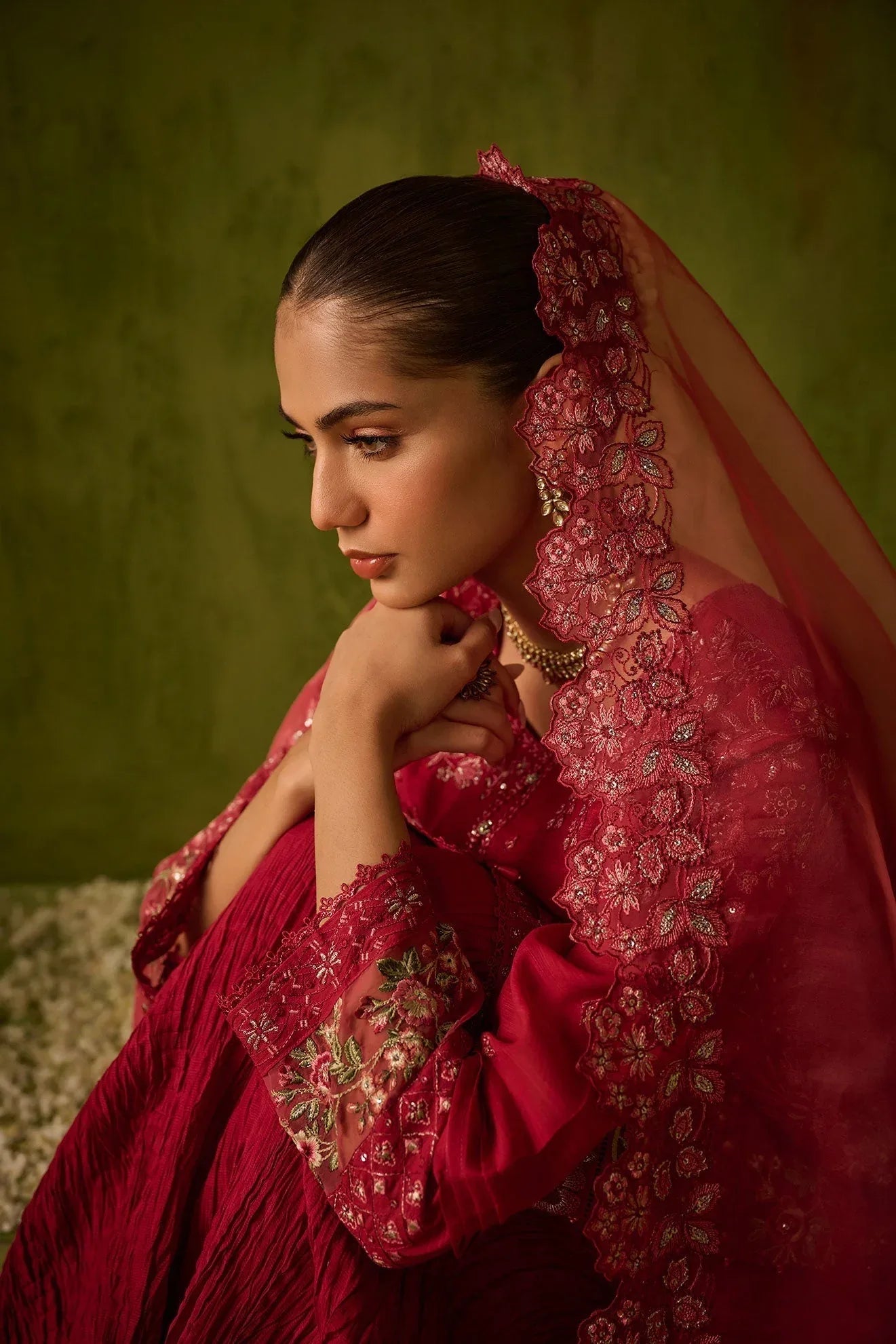Dhanak | Festive Formals | SS24DU-3200 DARK-PINK 3Pcs - Rang-e-Khaas