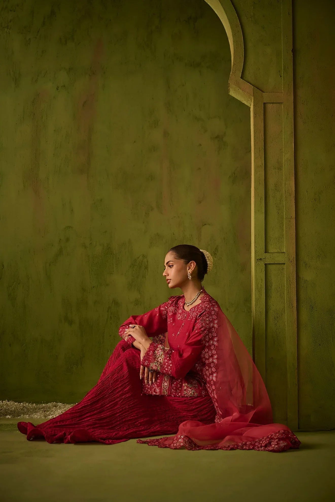 Dhanak | Festive Formals | SS24DU-3200 DARK-PINK 3Pcs - Rang-e-Khaas