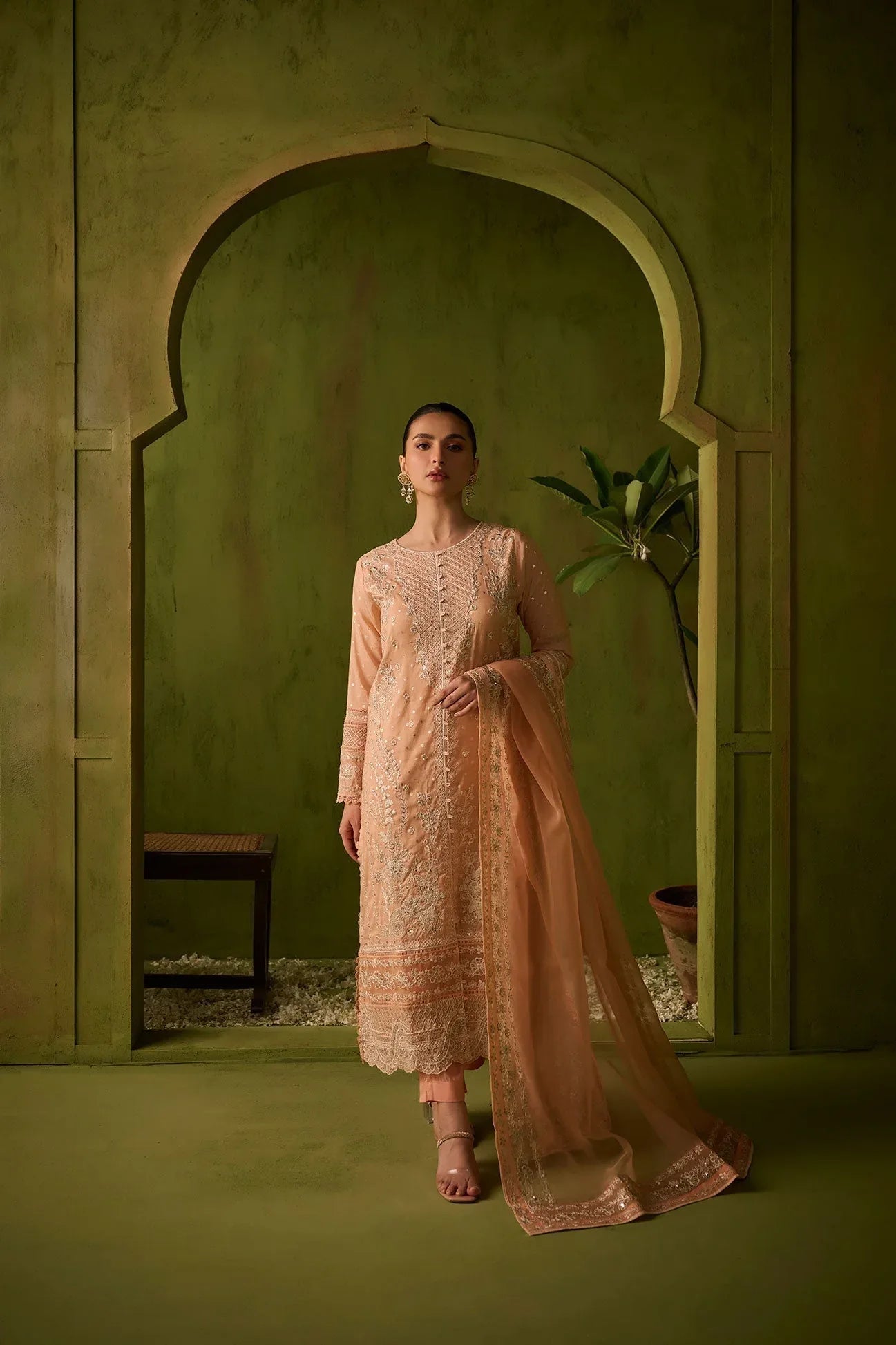 Dhanak | Festive Formals | SS24DU-3199 L-PINK 3Pcs - Rang-e-Khaas