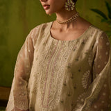 Dhanak | Festive Formals | SS24DU-3194 BEIGE 3Pcs