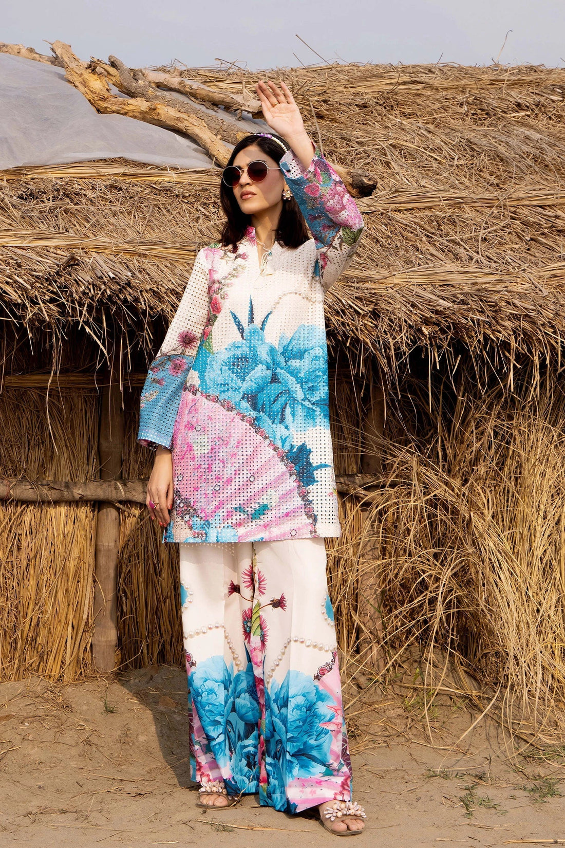 Adans Libas | Embrodiered Co Ord Sets | Camelia 4094