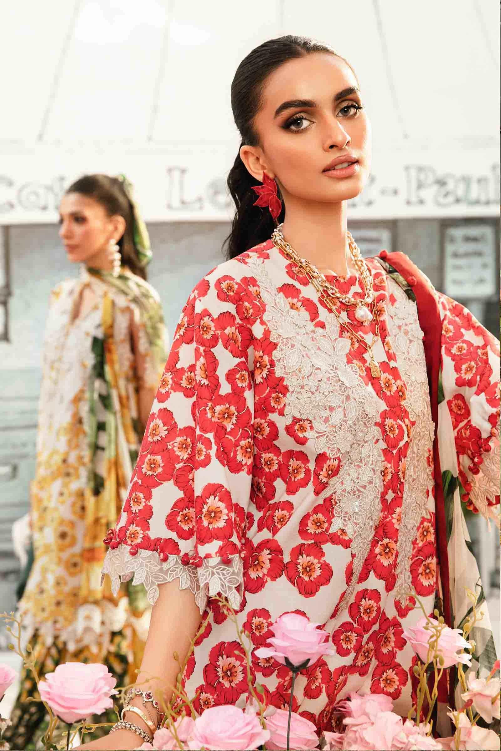 3 Piece Unstitched Embroidered Lawn Suit | MPT-2606-B - Rang-e-Khaas