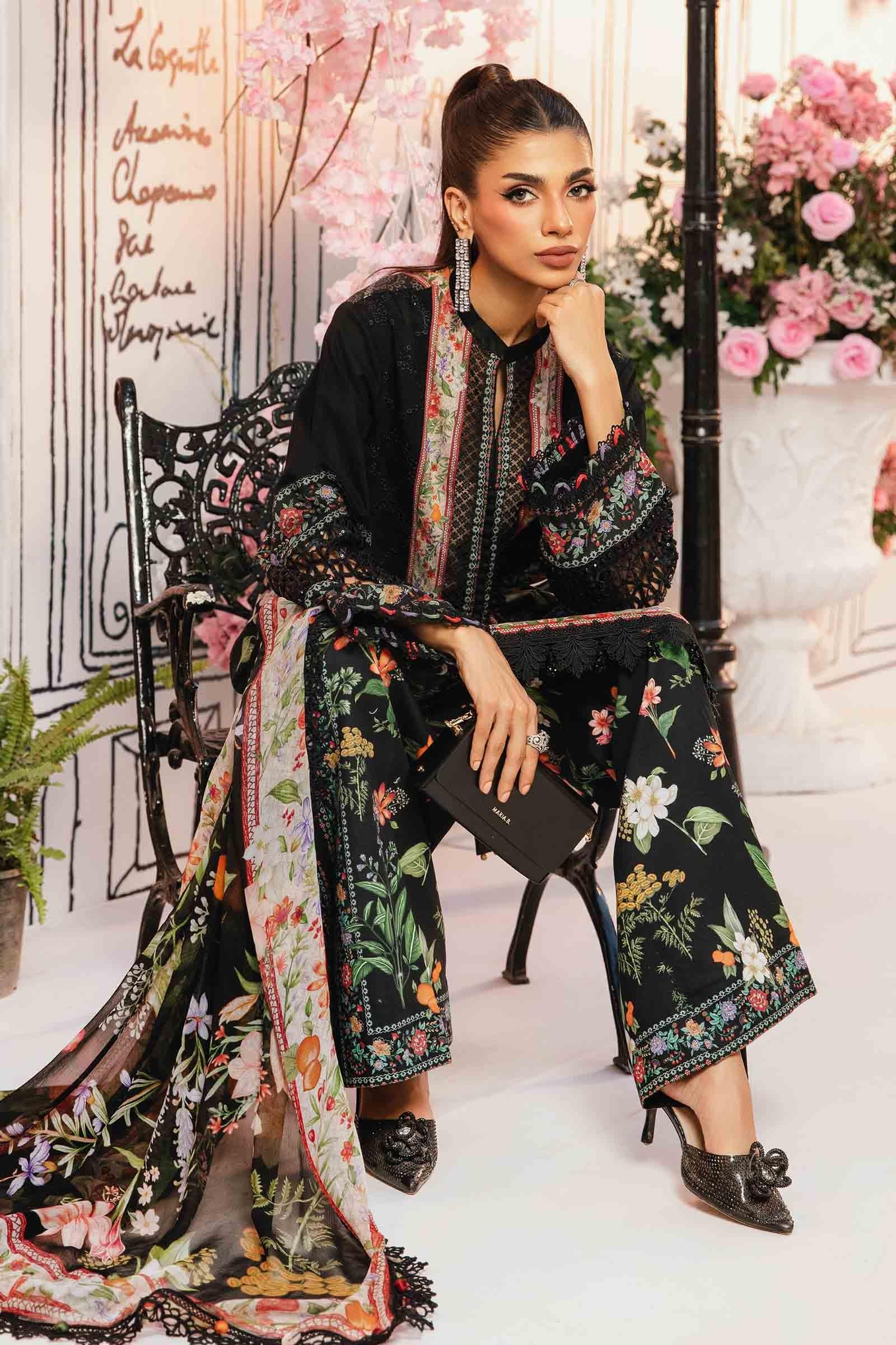 3 Piece Unstitched Embroidered Lawn Suit | MPT-2610-B - Rang-e-Khaas