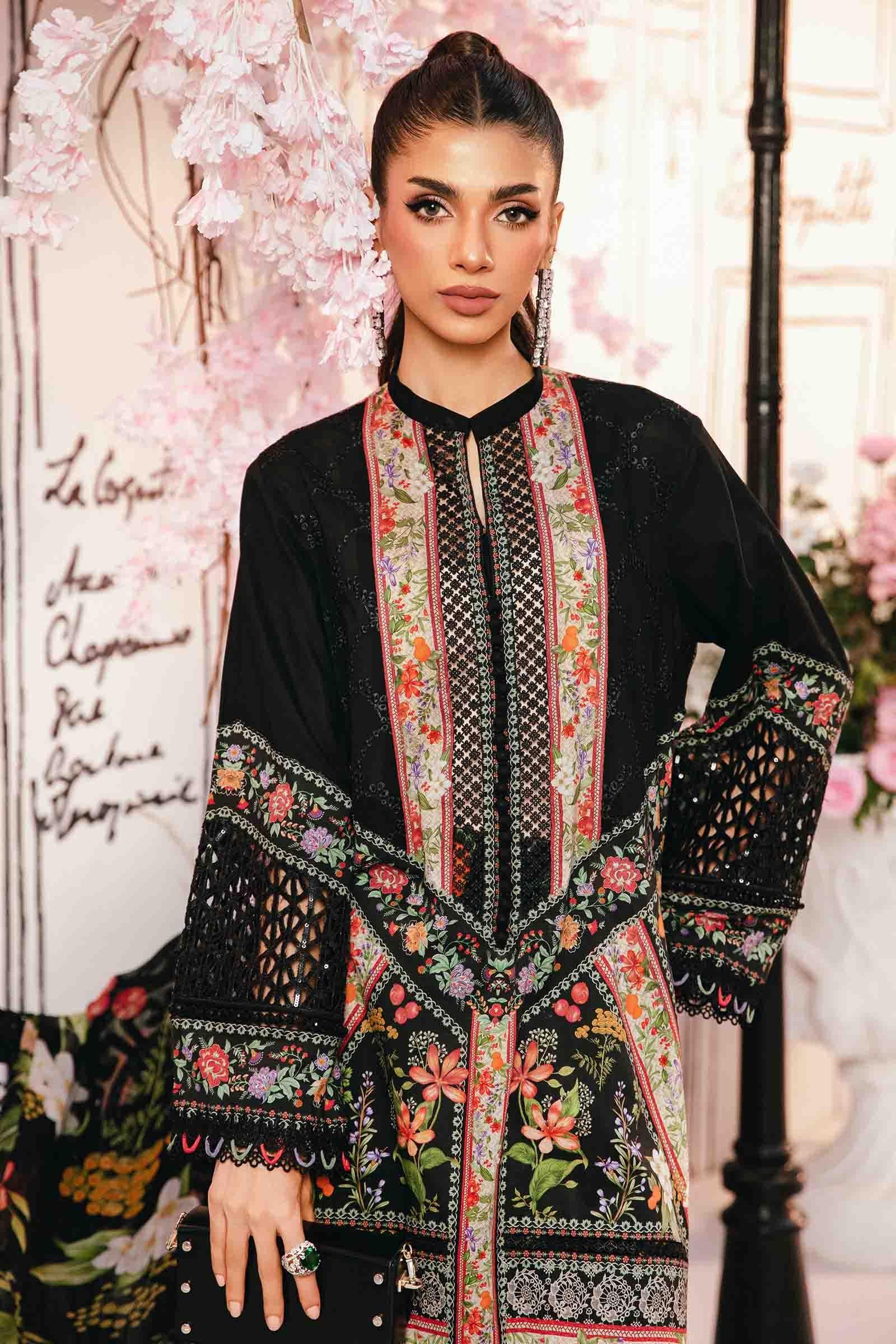 3 Piece Unstitched Embroidered Lawn Suit | MPT-2610-B - Rang-e-Khaas