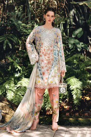 3 Piece Unstitched Embroidered Lawn Suit - Rang-e-Khaas