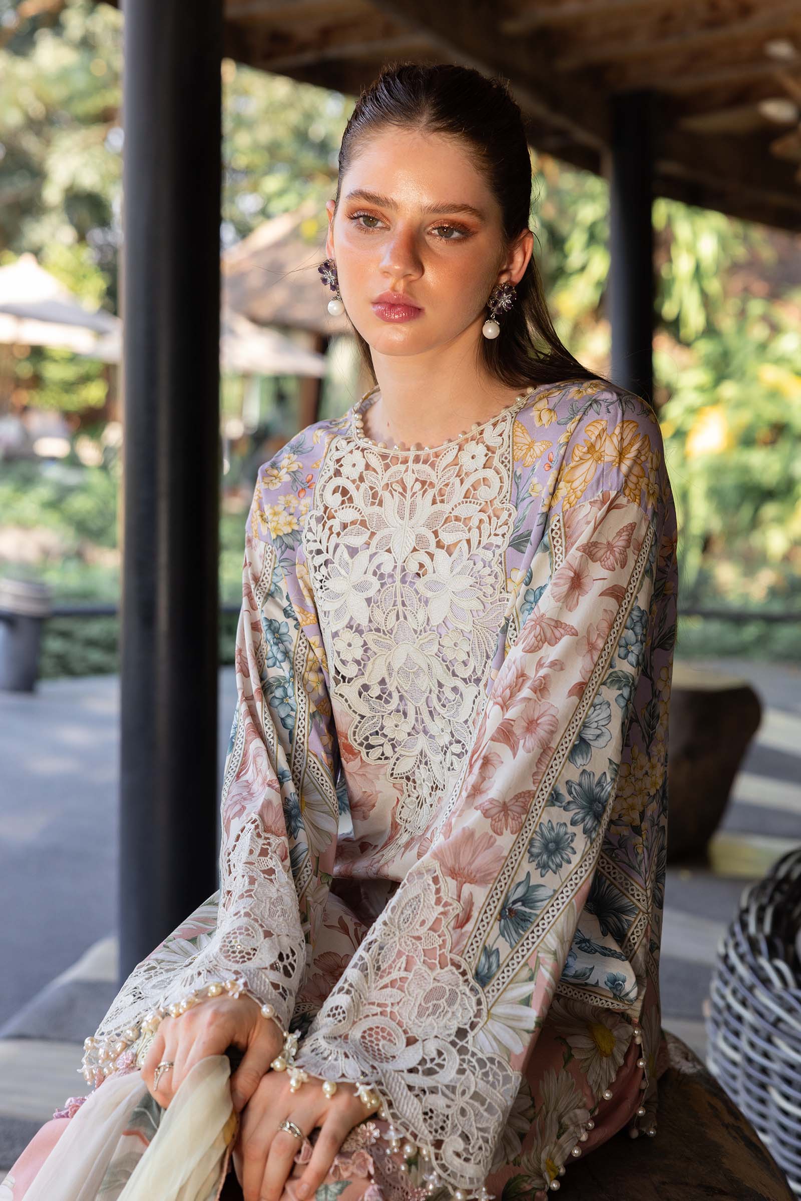 3 Piece Unstitched Embroidered Lawn Suit - Rang-e-Khaas