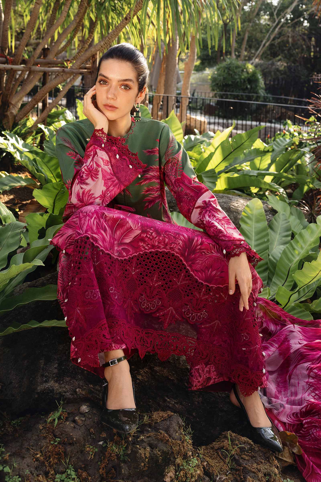 3 Piece Unstitched Embroidered Lawn Suit - Rang-e-Khaas