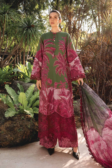 3 Piece Unstitched Embroidered Lawn Suit - Rang-e-Khaas