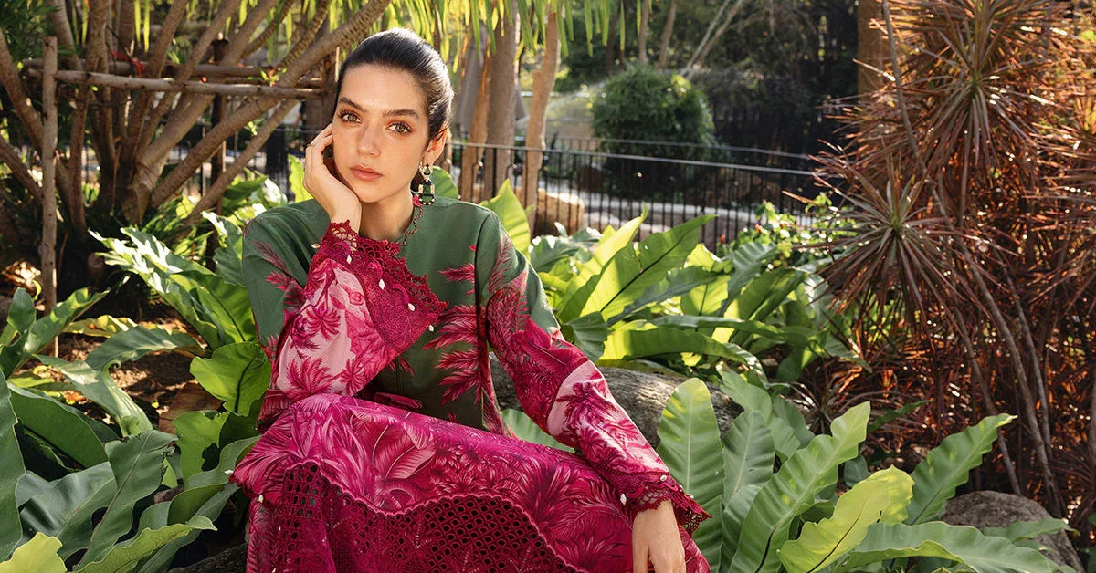 3 Piece Unstitched Embroidered Lawn Suit - Rang-e-Khaas