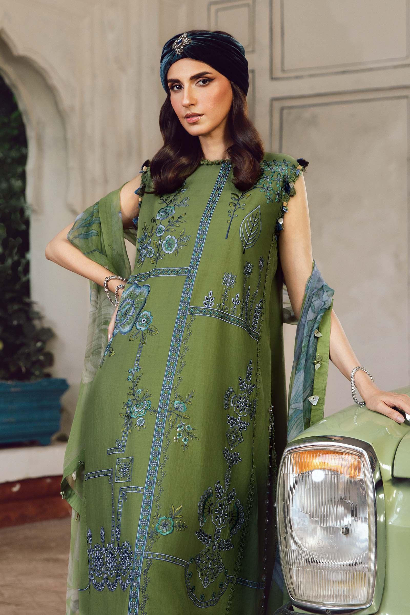 3 Piece Unstitched Embroidered Cambric Suit | MPT-2701-A - Rang-e-Khaas