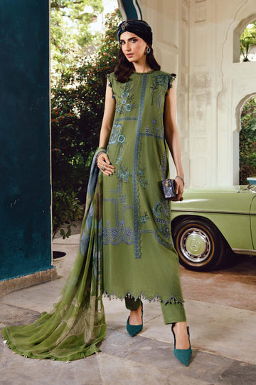 3 Piece Unstitched Embroidered Cambric Suit | MPT-2701-A - Rang-e-Khaas