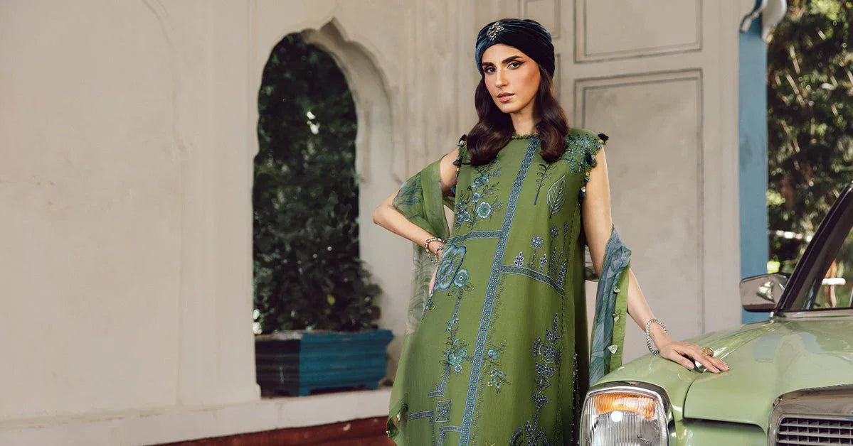 3 Piece Unstitched Embroidered Cambric Suit | MPT-2701-A - Rang-e-Khaas