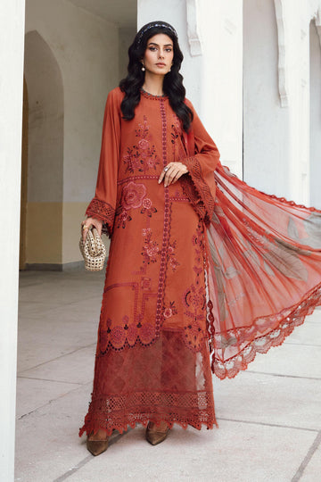3 Piece Unstitched Embroidered Cambric Suit | MPT-2701-B - Rang-e-Khaas