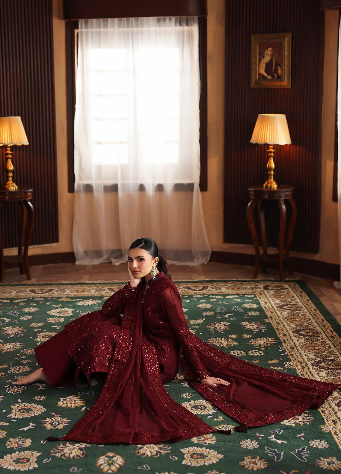 Gulaal | I Evayna Embroidered Chiffon | Vezeen - Rang-e-Khaas