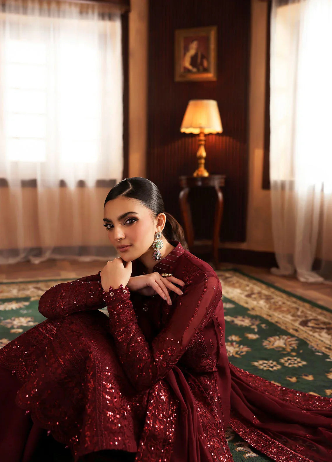 Gulaal | I Evayna Embroidered Chiffon | Vezeen - Rang-e-Khaas