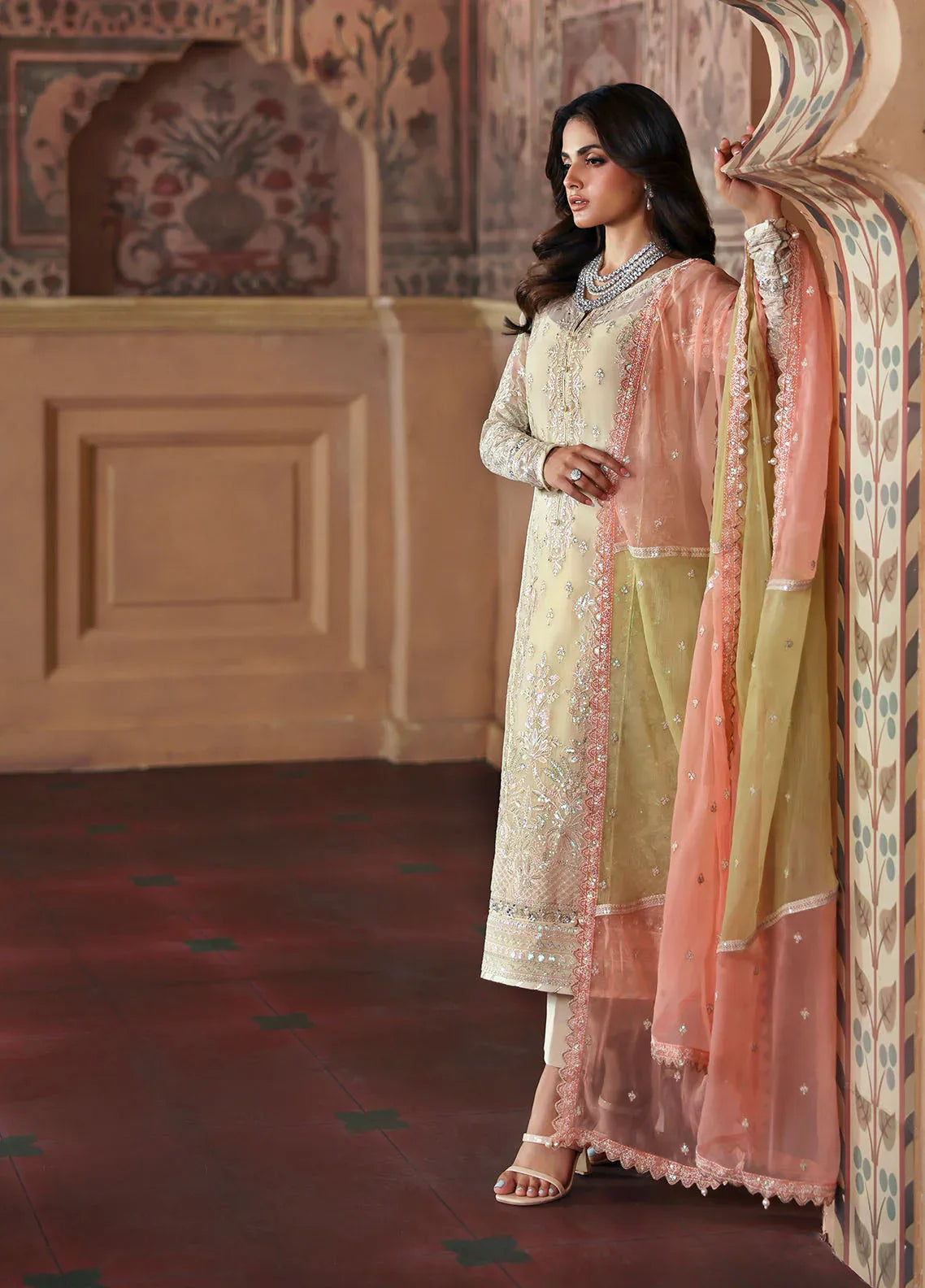 Gulaal | I Evayna Embroidered Chiffon | Fareyah - Rang-e-Khaas