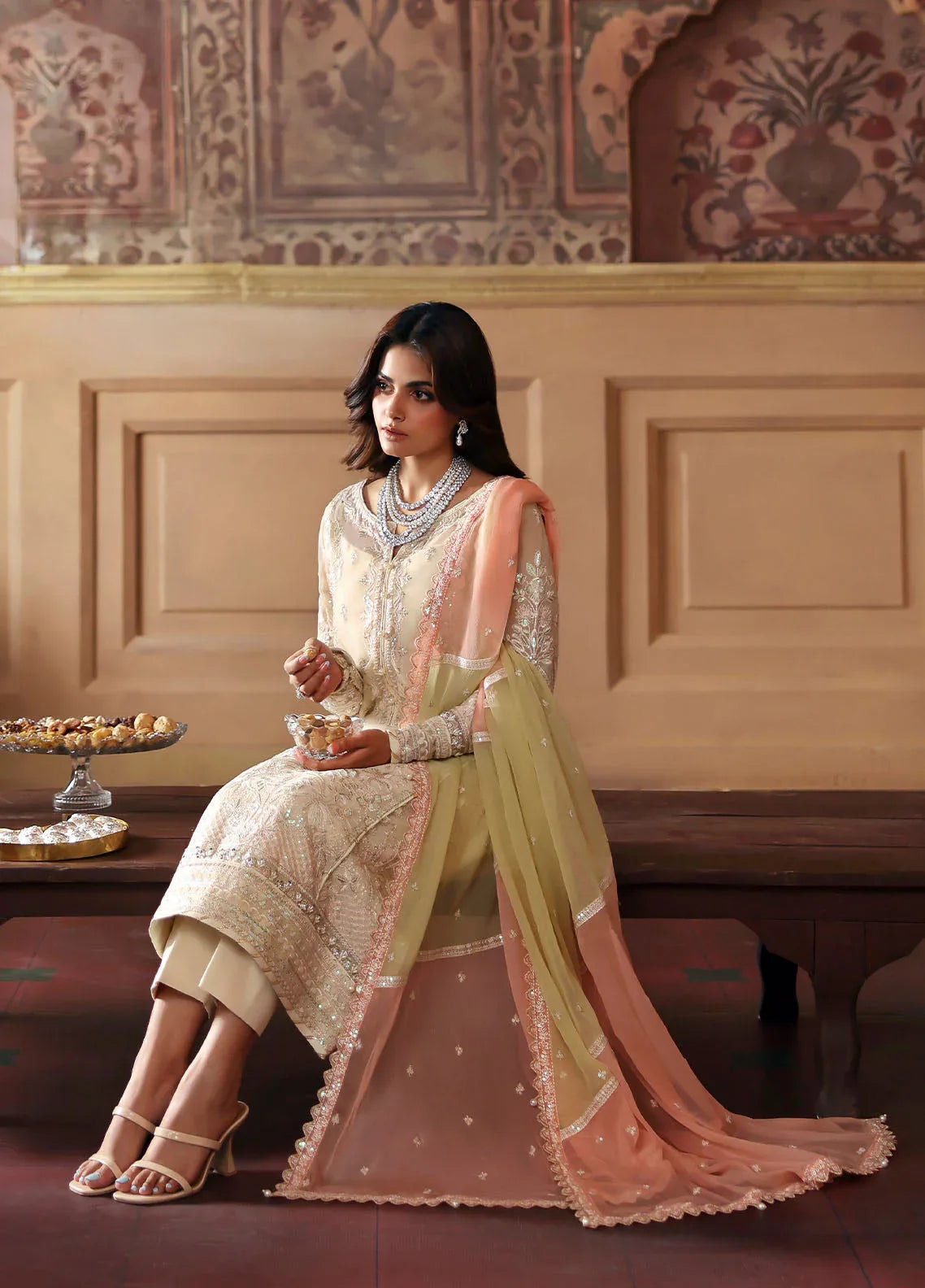 Gulaal | I Evayna Embroidered Chiffon | Fareyah - Rang-e-Khaas