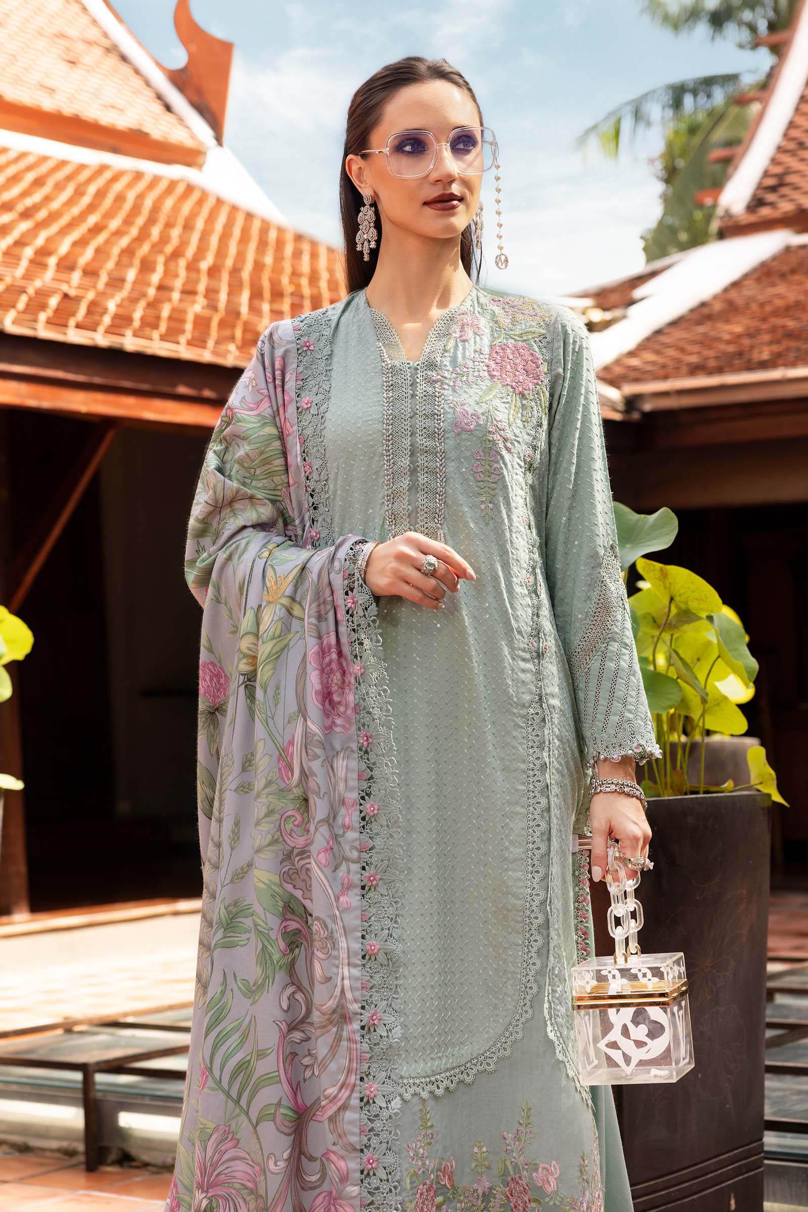 3 Piece Unstitched Embroidered Twill Linen Suit - Rang-e-Khaas