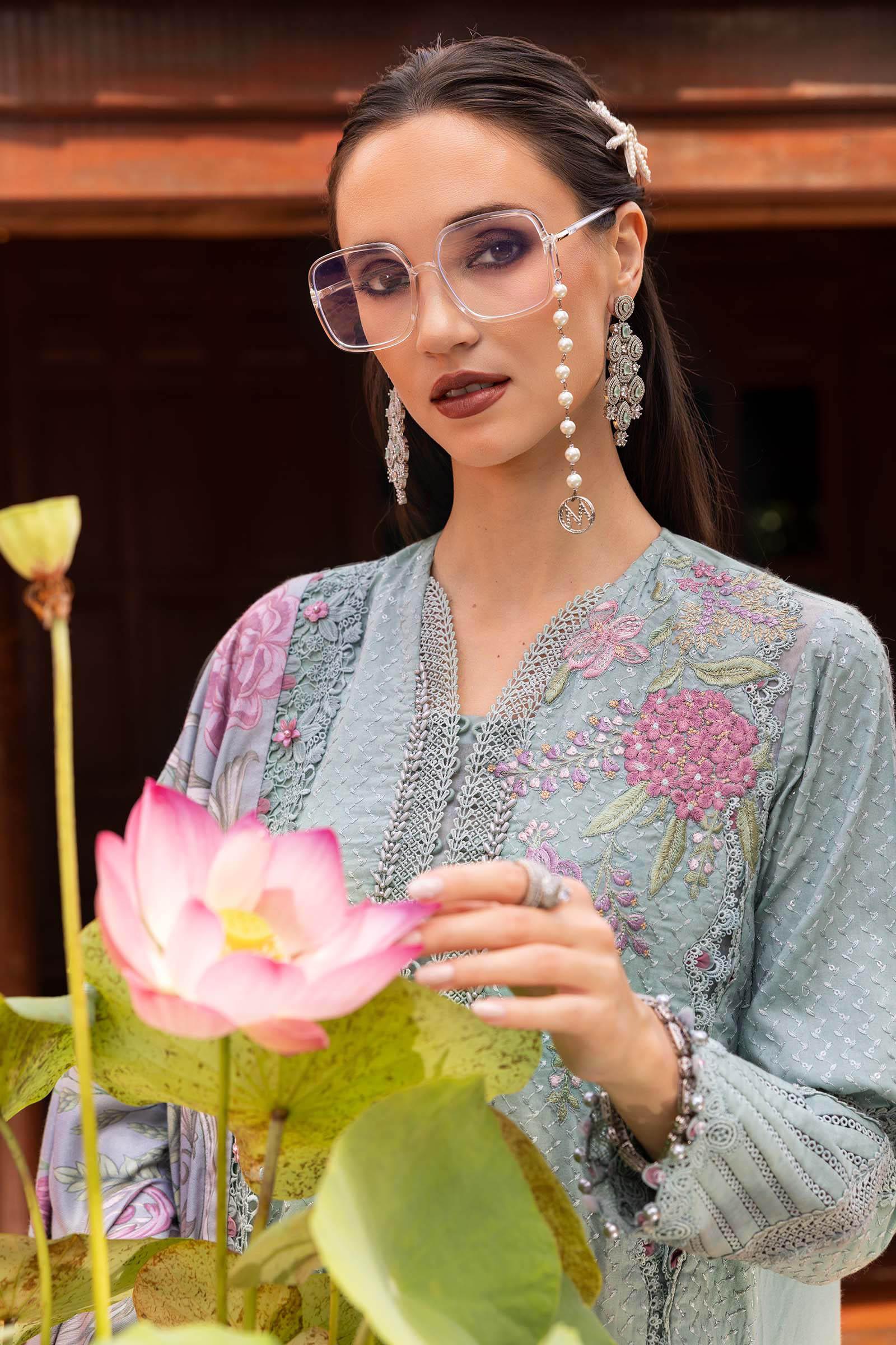 3 Piece Unstitched Embroidered Twill Linen Suit - Rang-e-Khaas