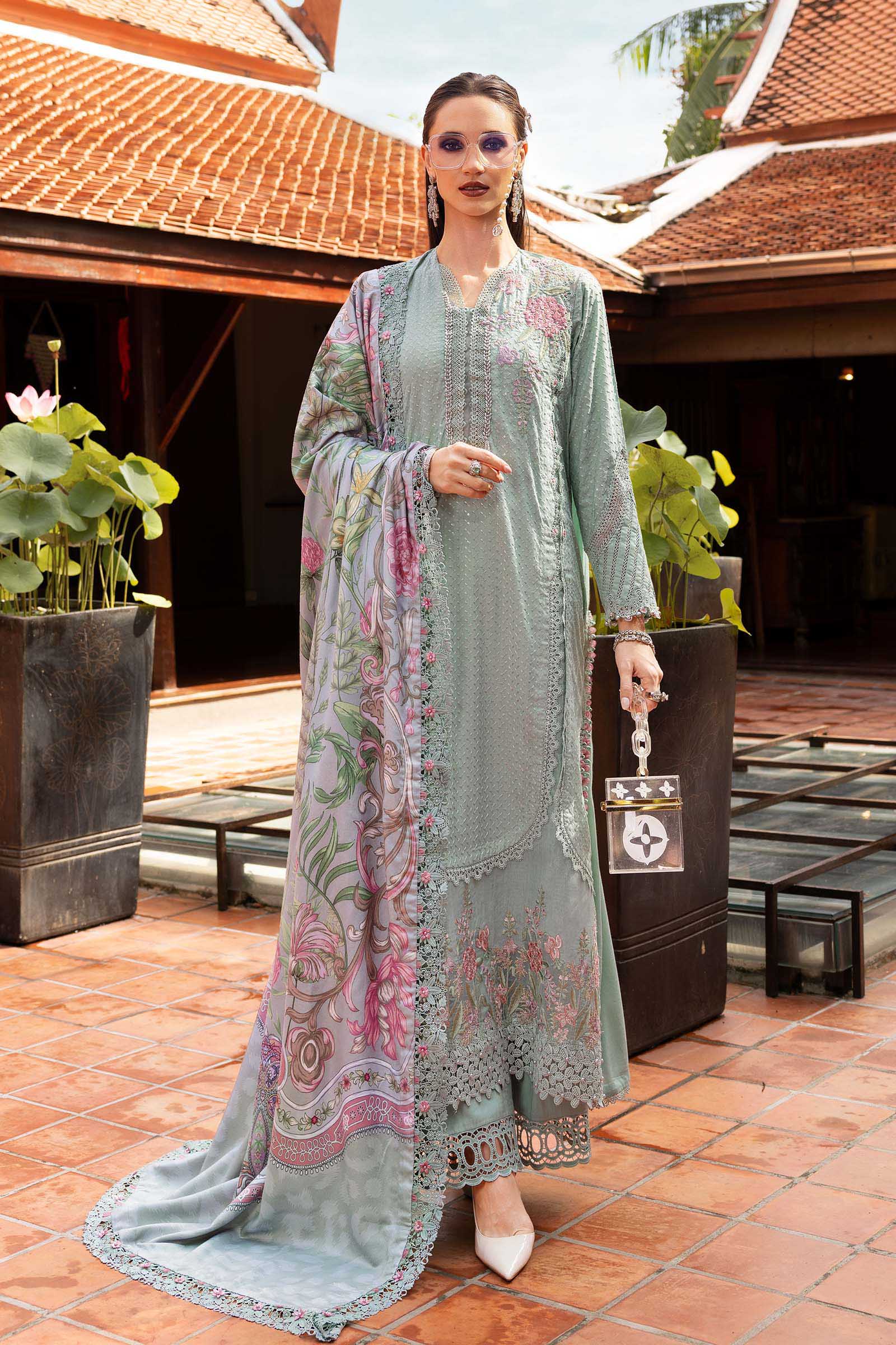 3 Piece Unstitched Embroidered Twill Linen Suit - Rang-e-Khaas