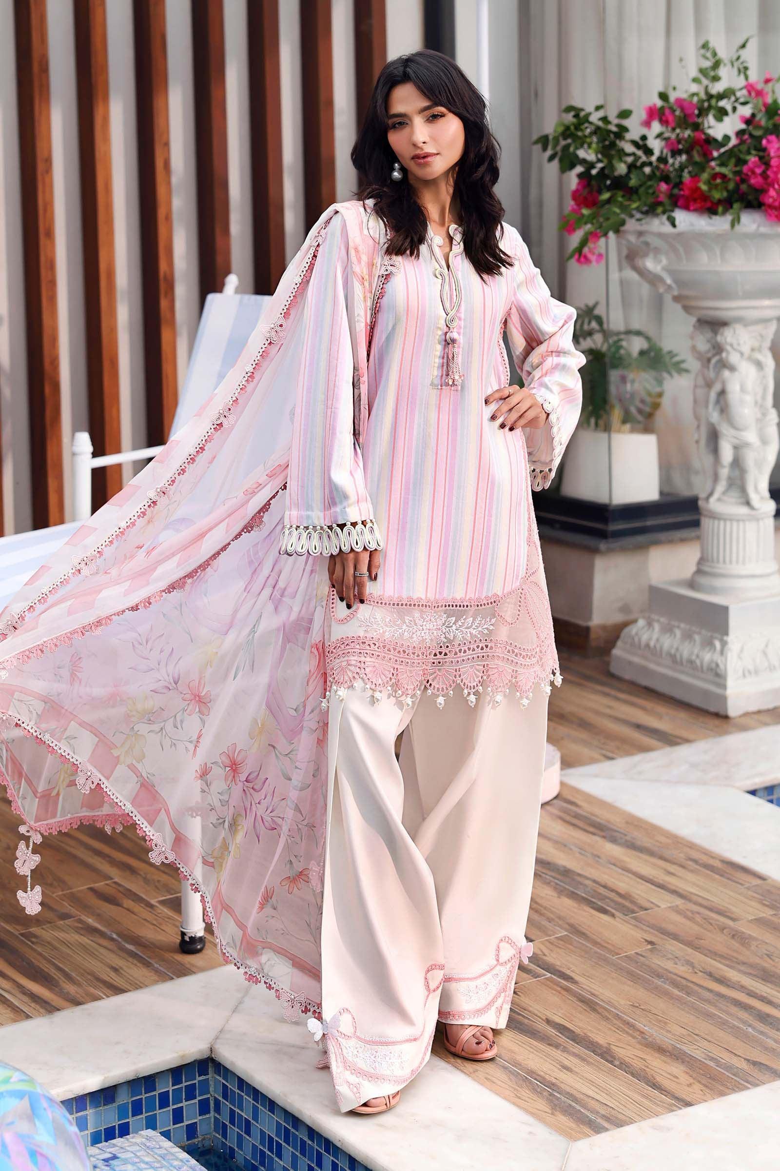 Maria B 3 Piece Stitched Embroidered Jacquard Suit