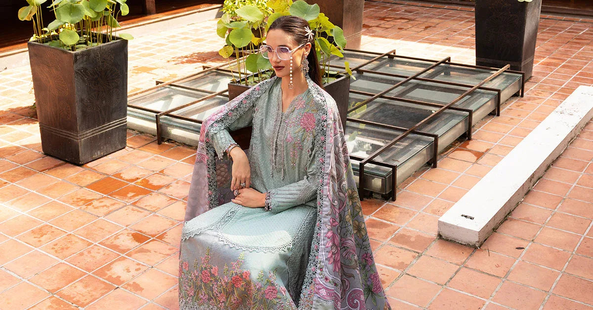 3 Piece Unstitched Embroidered Twill Linen Suit - Rang-e-Khaas