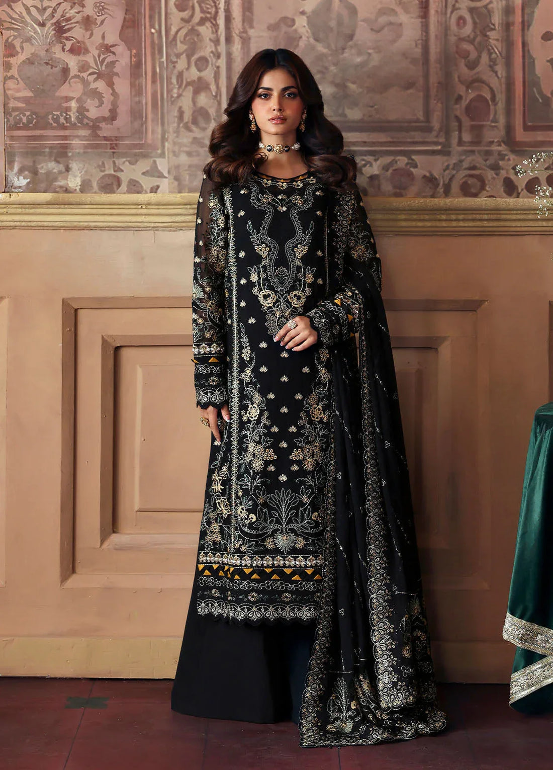 Gulaal | I Evayna Embroidered Chiffon |Deenah - Rang-e-Khaas