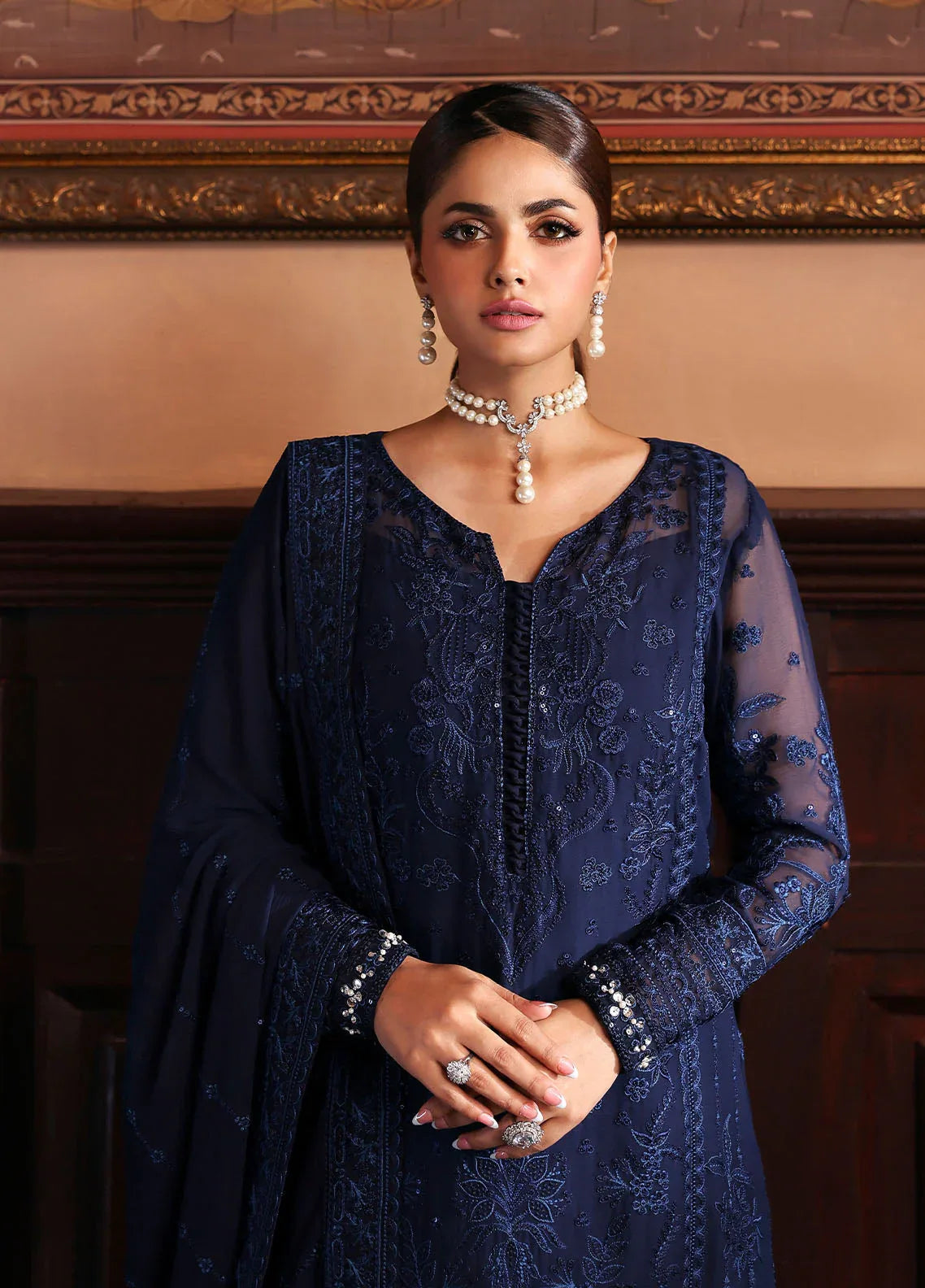 Gulaal | I Evayna Embroidered Chiffon | Leesha - Rang-e-Khaas