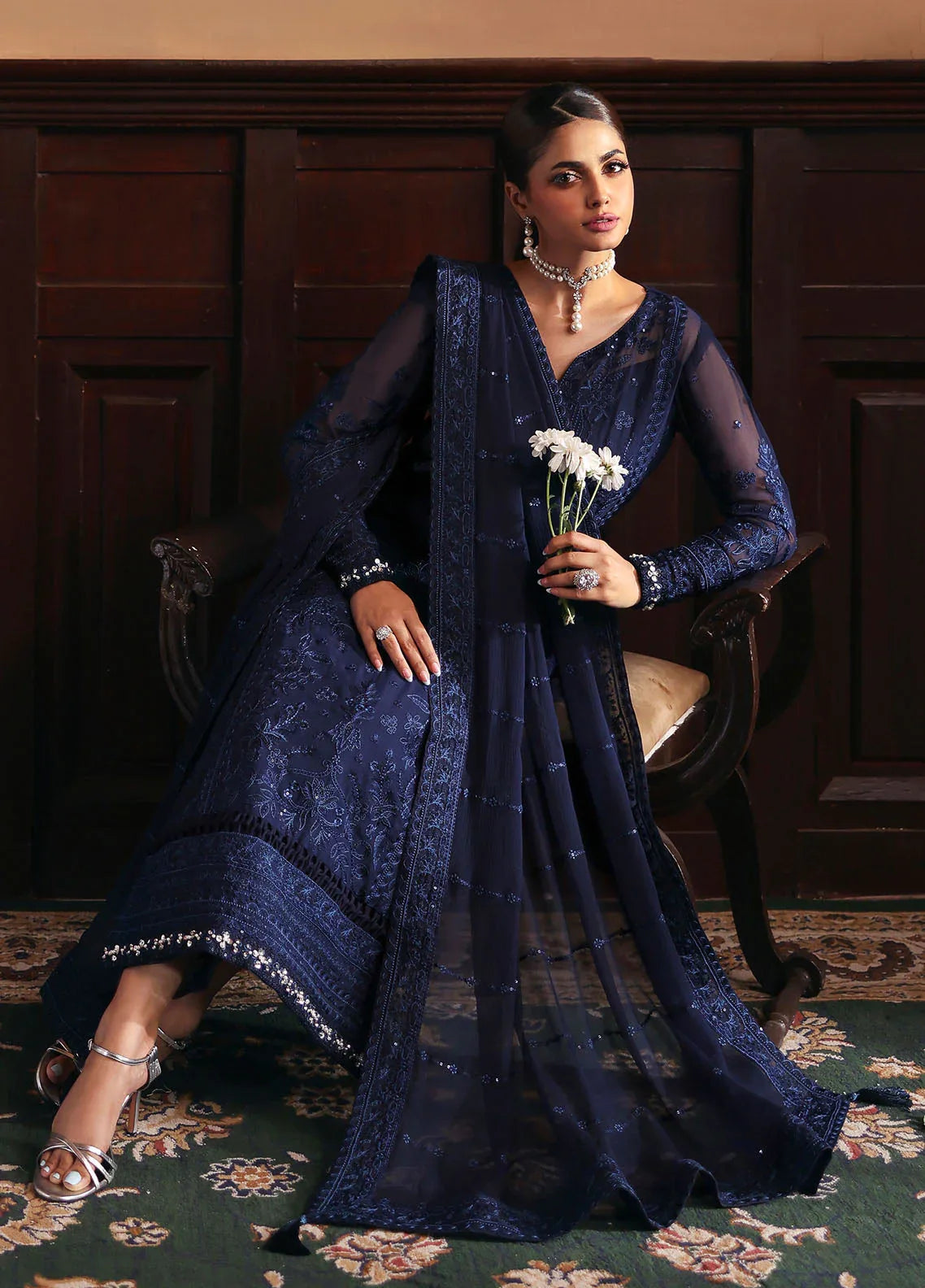 Gulaal | I Evayna Embroidered Chiffon | Leesha - Rang-e-Khaas