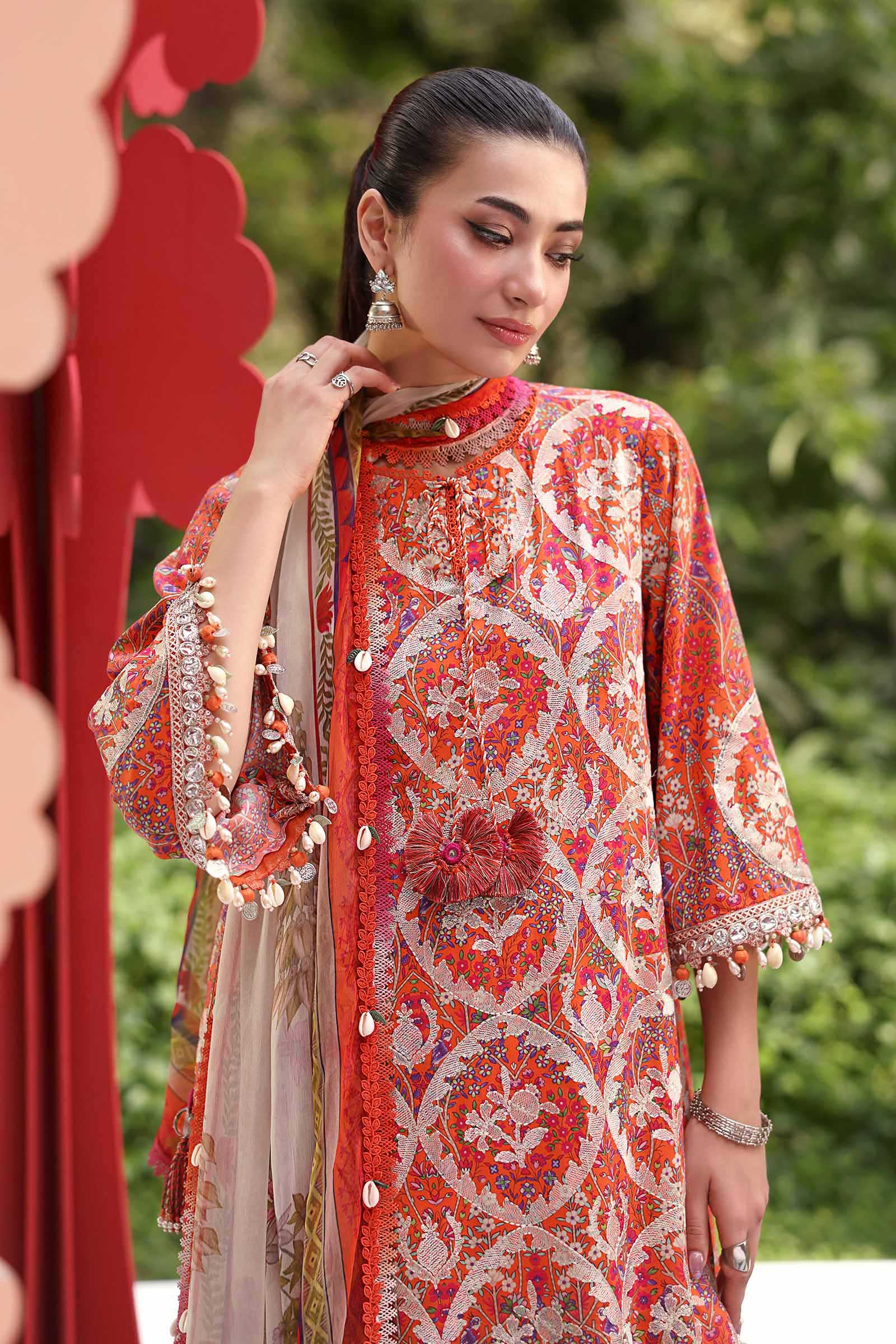 Maria B 3 Piece Stitched Embroidered Lawn Suit