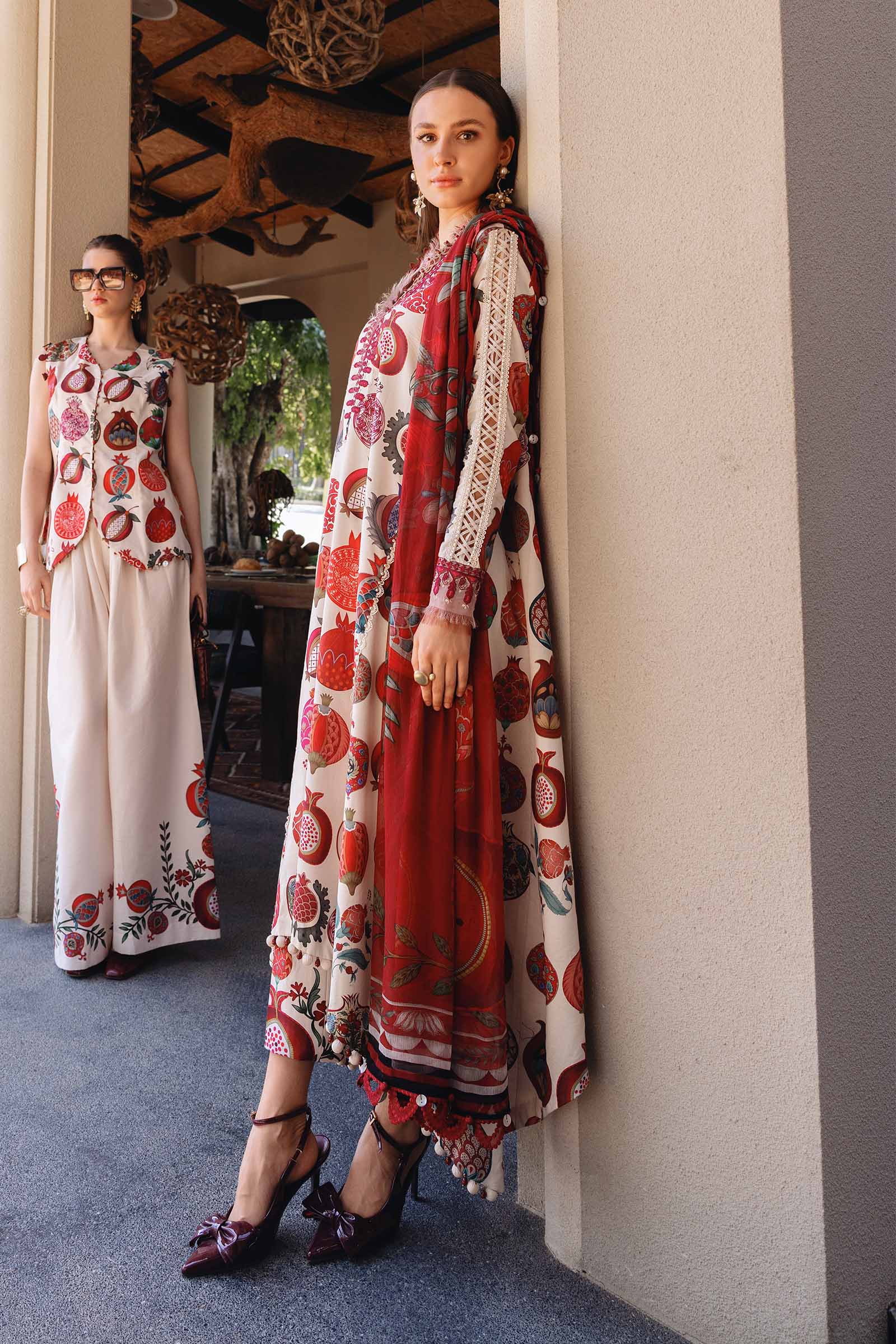 3 Piece Unstitched Embroidered Lawn Suit - Rang-e-Khaas