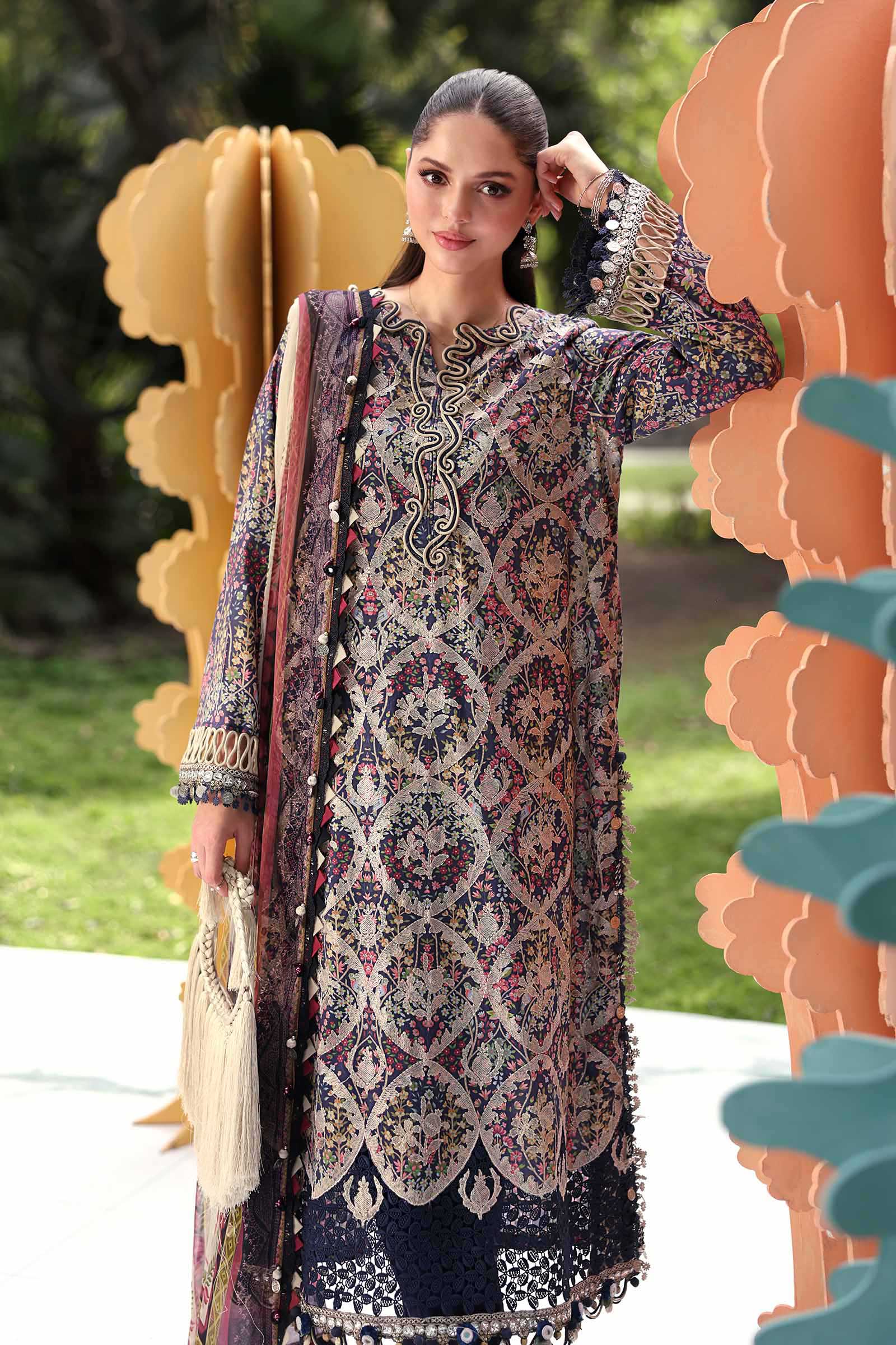 Maria B 3 Piece Stitched Embroidered Lawn Suit