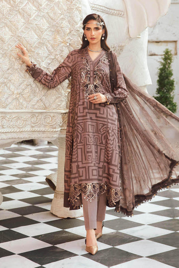 3 Piece Unstitched Embroidered Cambric Suit | MPT-2703-B - Rang-e-Khaas