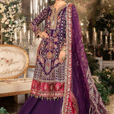 MARIA B__3 Piece Embroidered Raw Silk Suit | BD-2903