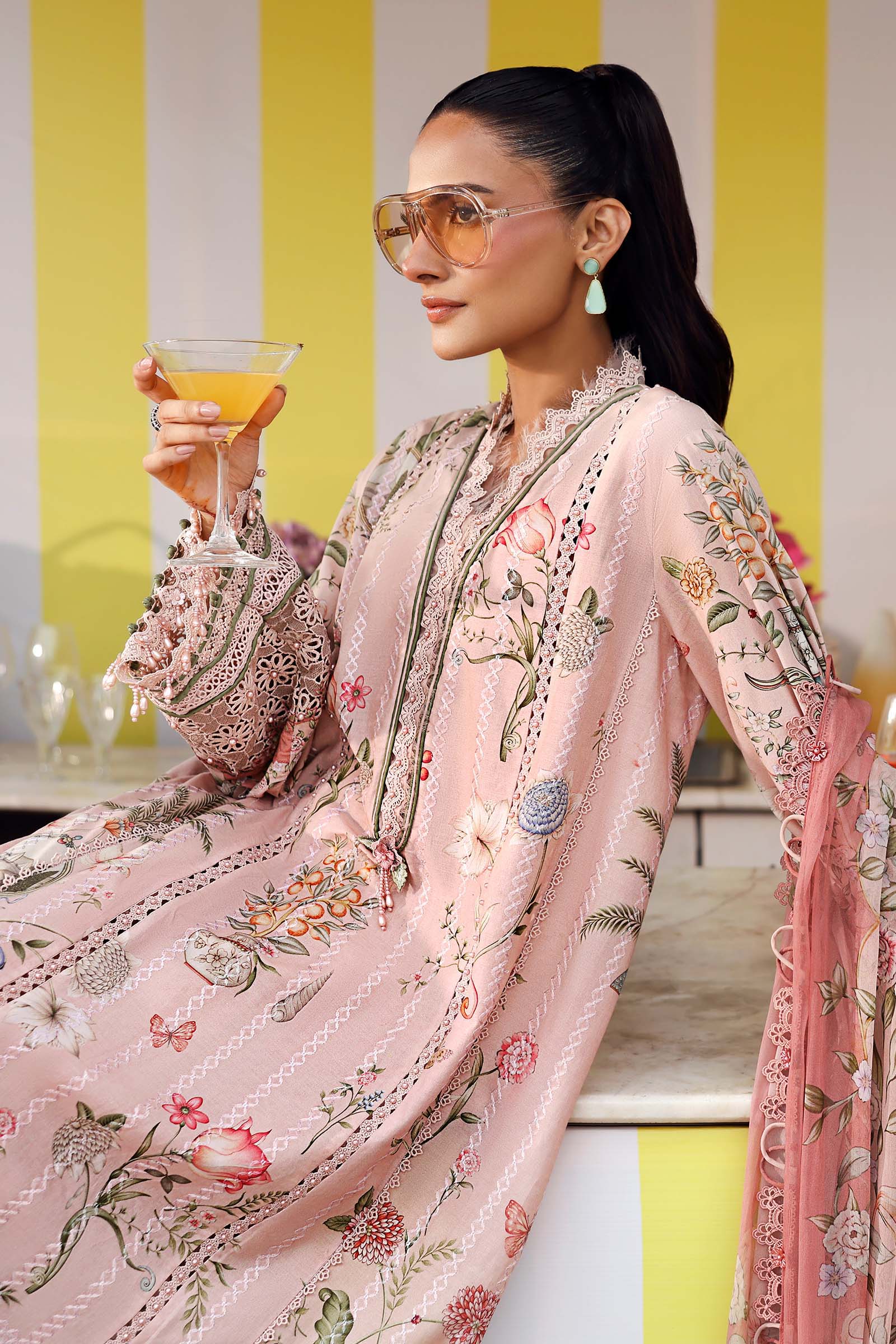 Maria B 3 Piece Stitched Embroidered Lawn Suit