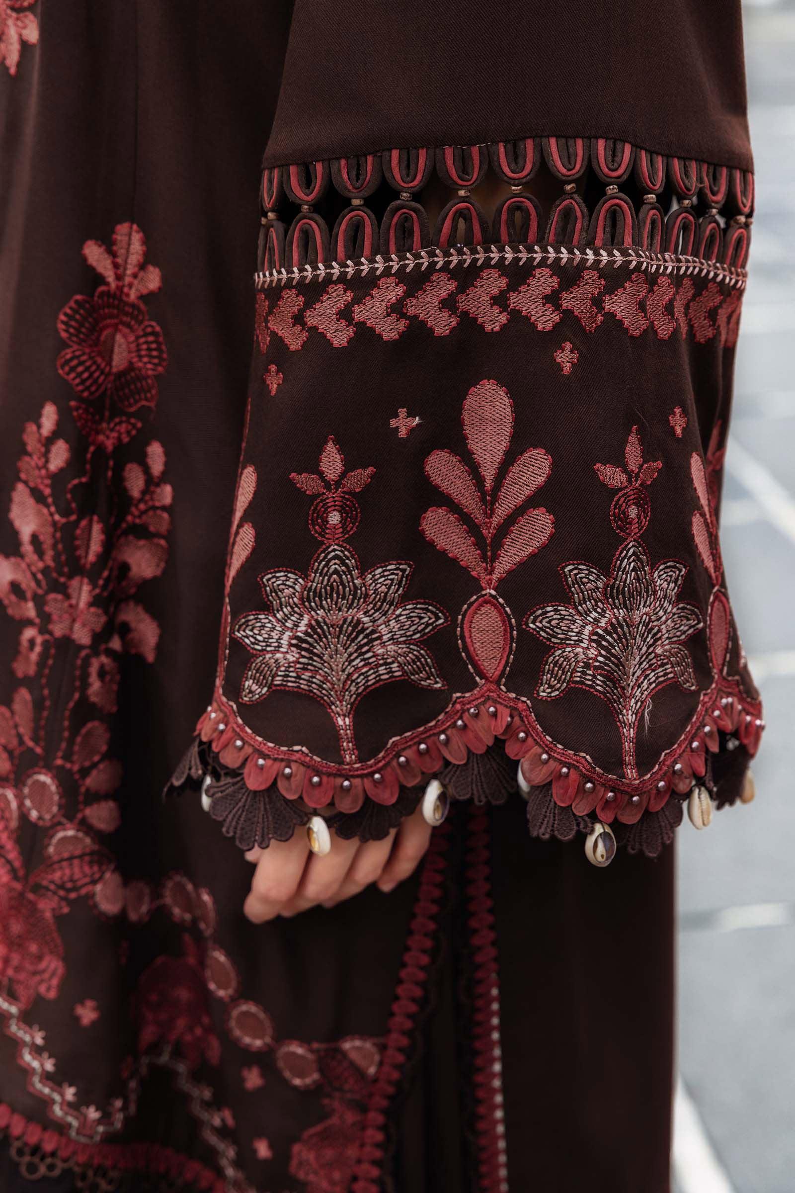 3 Piece Unstitched Embroidered Twill Linen Suit - Rang-e-Khaas