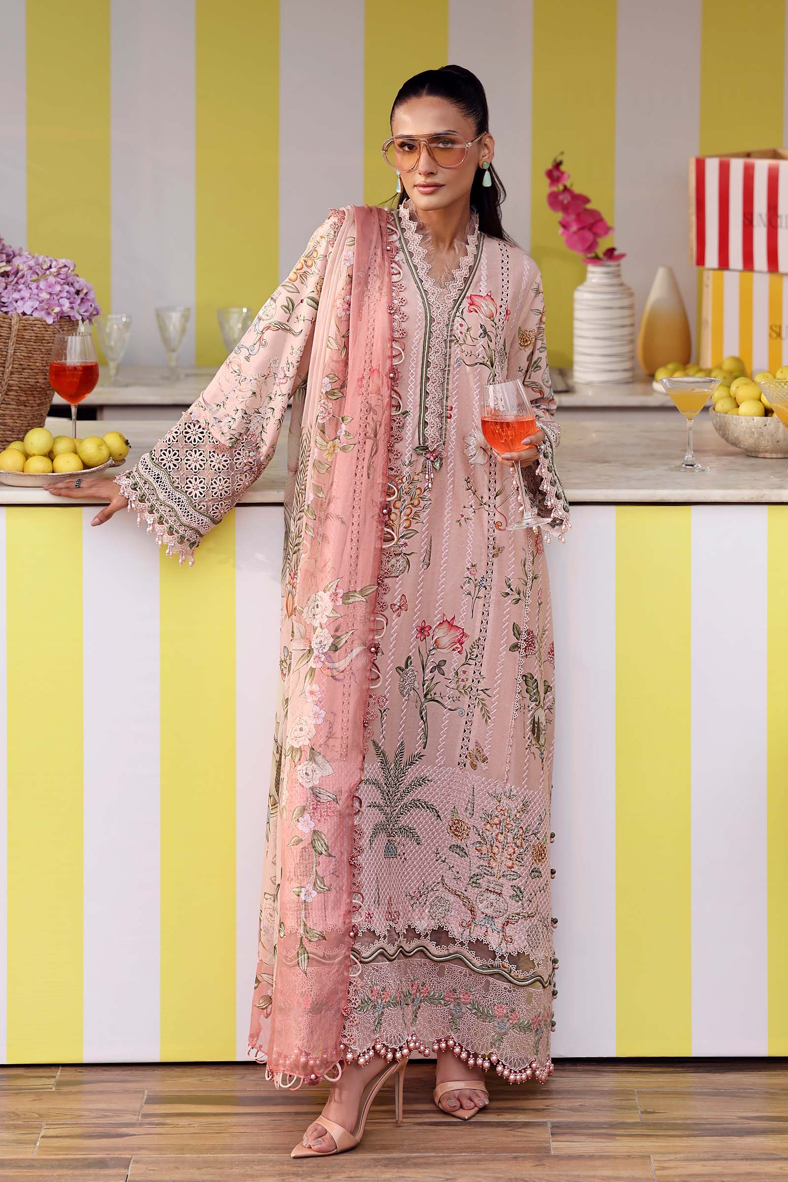 Maria B 3 Piece Stitched Embroidered Lawn Suit