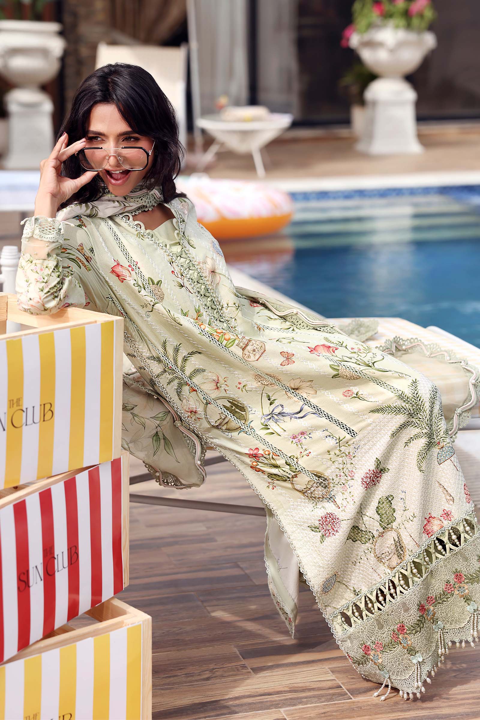 Maria B 3 Piece Stitched Embroidered Lawn Suit